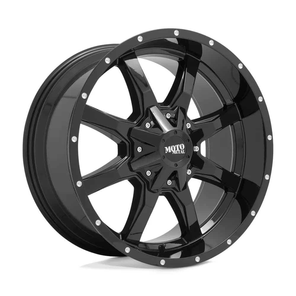Moto Metal 20X10 5X5.0/5.5 4.56-24mm Gloss Black Wheel | 20 Inch Aluminum Rim with Machined Face — 16x8 Inch