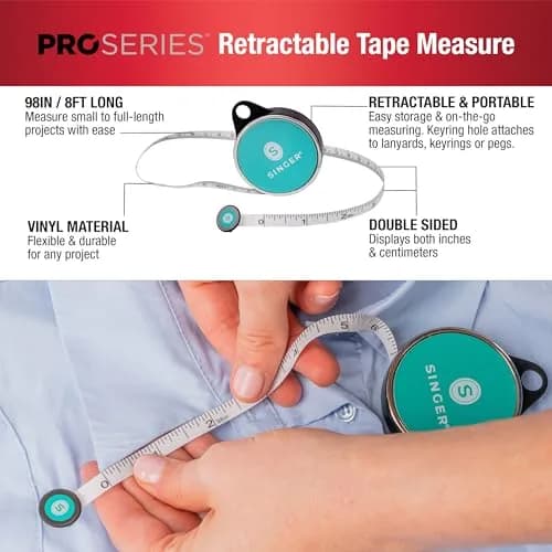 Singer ProSeries Retractable Tape Measure, 96" (244cm) Teal (2-Pack) thumbnail 2