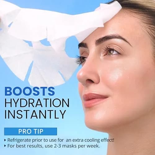 Ebanel Collagen Face Mask with Hyaluronic Acid & Vitamin C | Hydrating, Brightening & Firming Sheet Mask for Sensitive Skin, 15-Pack thumbnail 4
