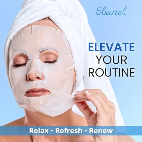 Ebanel Collagen Face Mask with Hyaluronic Acid & Vitamin C | Hydrating, Brightening & Firming Sheet Mask for Sensitive Skin, 15-Pack thumbnail 7