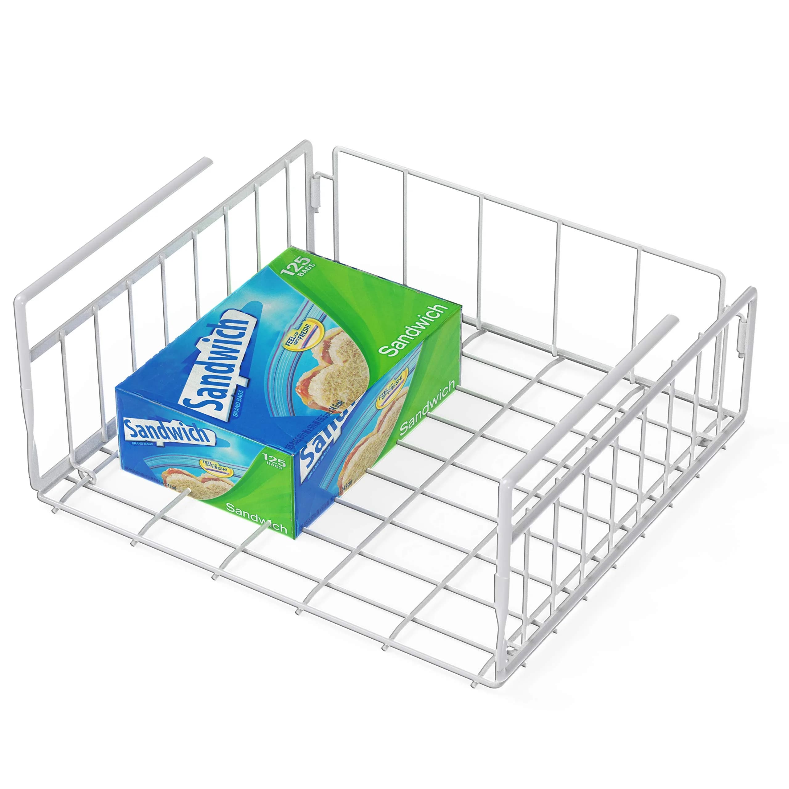 Simple Houseware Under Shelf Basket, White | Space-Saving Organizer for Home & Office - main product image