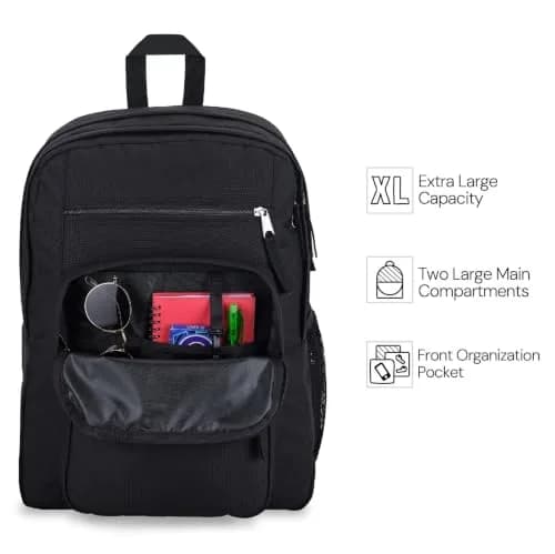 JanSport Big Student Black Laptop Backpack 34L (1.2 cu ft) | Durable & Spacious for School, Work, Travel thumbnail 6