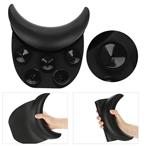 DEWIN Silicone Shampoo Bowl Neck Rest Cushion with Suction Cups | Black Salon Sink Neck Pillow for Hair Washing thumbnail 6