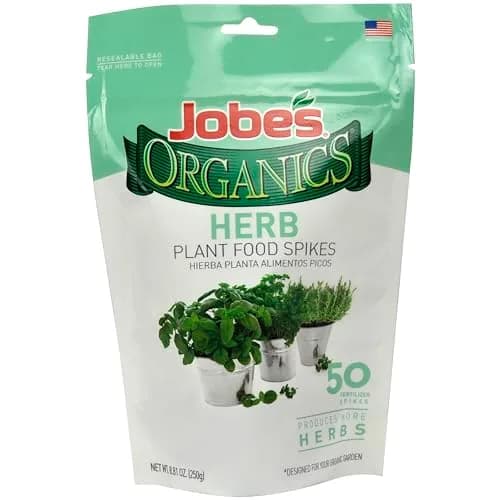 Jobe’s Organics Herb Garden Fertilizer Spikes, 50 Count | Organic Plant Care for Herbs thumbnail 1
