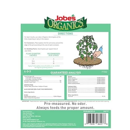 Jobe’s Organics Herb Garden Fertilizer Spikes, 50 Count | Organic Plant Care for Herbs thumbnail 2