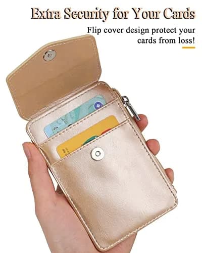 Teskyer Leather ID Badge Holder with Lanyard, Gold | Wallet & Badge Organizer for Professionals thumbnail 5