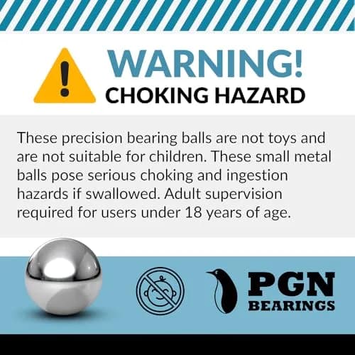 PGN Bearings 5/8" Chrome Steel Bearing Balls G25 (100 Pcs, 15.875mm) | Precision Grade 25 Balls thumbnail 7
