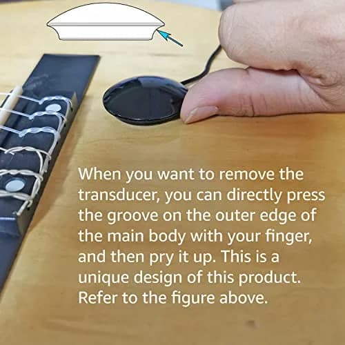 Imelod Contact Microphone Piezo Pickup for Guitar Ukulele Violin Cello Banjo Mandolin (Black) | High Sensitivity Contact Mic thumbnail 5