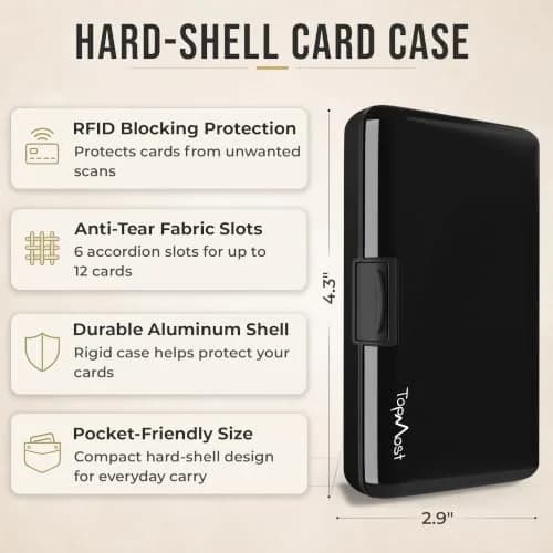 TopMost Aluminum Credit Card Holder RFID Blocking Wallet 12 Cards | Slim Minimalist Design thumbnail 2