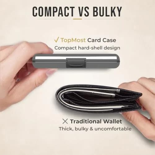 TopMost Aluminum Credit Card Holder, RFID Blocking Wallet for Women & Men - Silver | Holds 12 Cards thumbnail 5