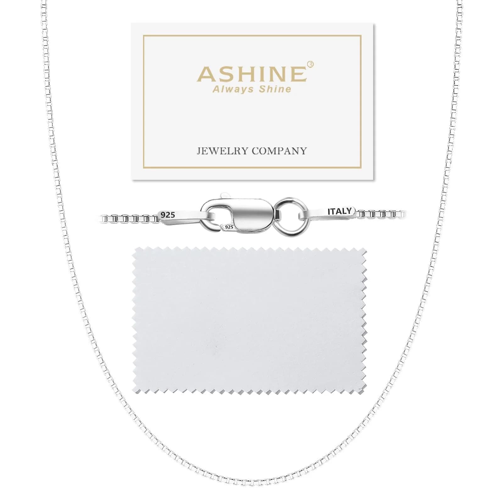 ASHINE Silver Necklace Chain 17 inch | Sturdy 0.8mm Lobster Clasp, Minimalist & Durable