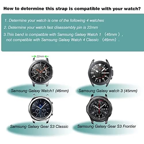 HSWAI 22mm Silicone Watch Band for Samsung Galaxy Watch 3 45mm/46mm, Gear S3 Classic/Frontier, Navy | Water Resistant Sports Strap thumbnail 3
