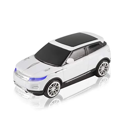 Sunffice Wireless Car Mouse 1600 DPI Optical with USB Receiver (White) | 2.4GHz Sport SUV Shape thumbnail 1