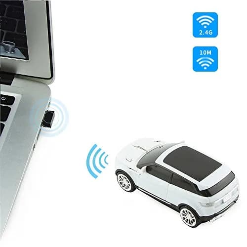 Sunffice Wireless Car Mouse 1600 DPI Optical with USB Receiver (White) | 2.4GHz Sport SUV Shape thumbnail 7