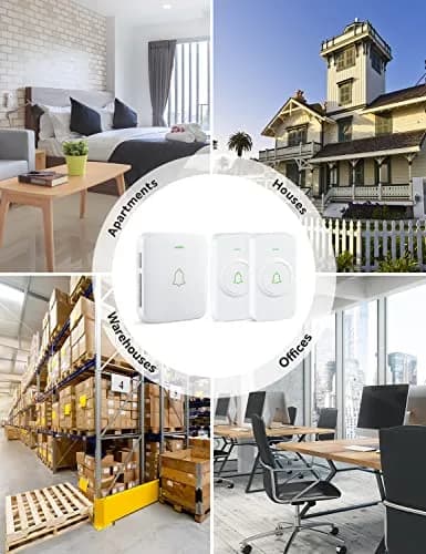 AVANTEK Wireless Doorbell Kit 300m (1000 ft) Range | 2 White Transmitters + 1 Plug-in Receiver thumbnail 8