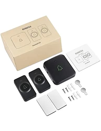 AVANTEK Wireless Doorbell Kit with 2 Black Transmitters & 1 Receiver | 1000 ft Range, 52 Melodies, IP55 Waterproof thumbnail 9