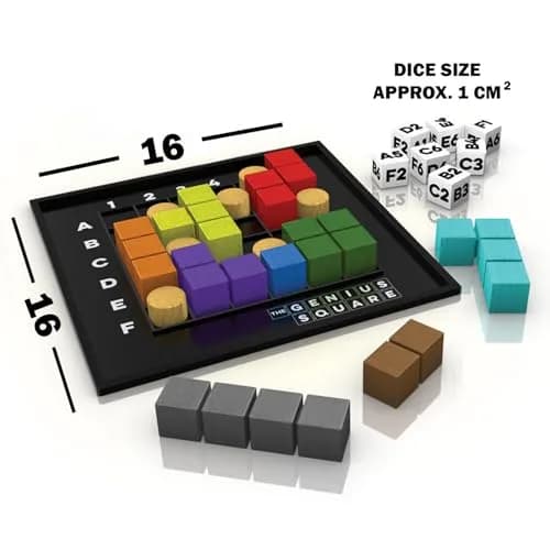 The Happy Puzzle Company Genius Square STEM Puzzle Game 227g (8oz) | Award-Winning Logic Game with 62,000+ Solutions thumbnail 8