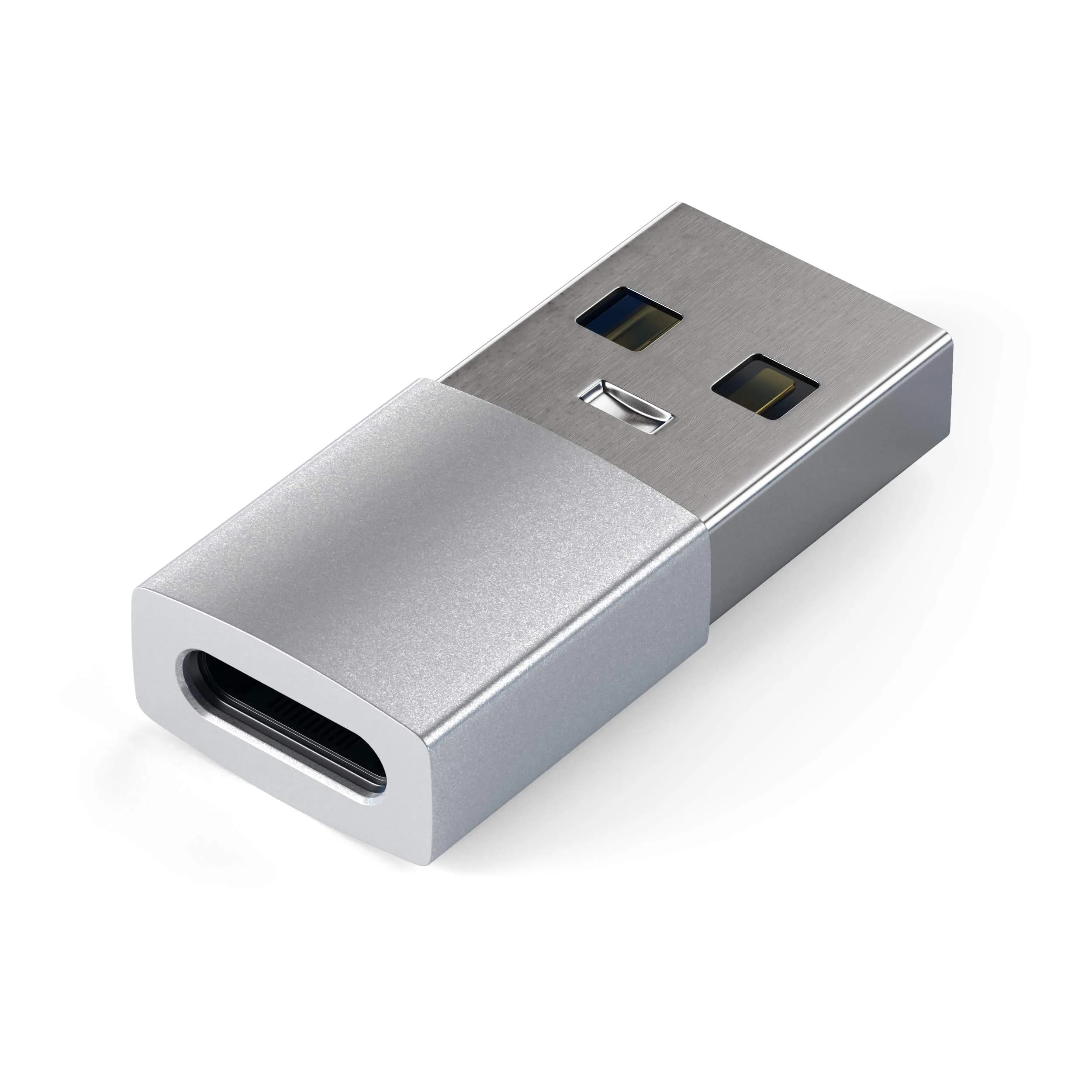 Satechi USB-A to USB-C Adapter (2-Pack) 10Gbps | Space Black — Silver