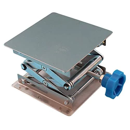 AHBLQD Stainless Steel Lab Jack Stand Table Lift 100mm x 100mm (4" x 4") | Precision Height Adjustment for Experiments thumbnail 2