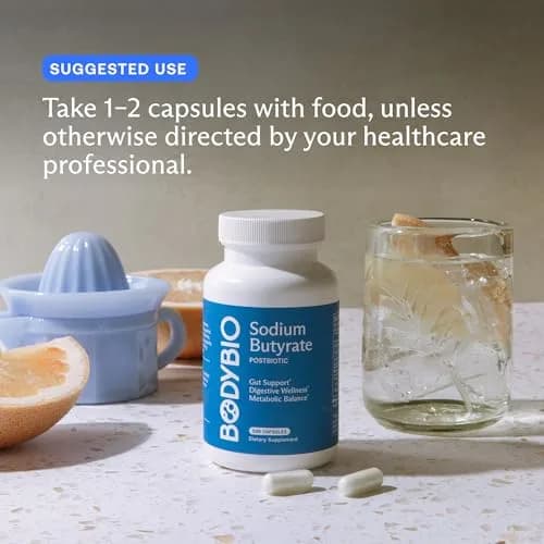 BodyBio Butyrate Sodium Postbiotic 60 Capsules | Supports Gut Health & Digestion thumbnail 5