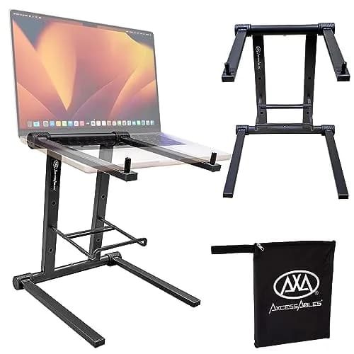 AXA AXCESSABLES DJ Laptop Stand with Travel Bag | Foldable Aluminum Laptop Stand for 15" & 20lbs thumbnail 1