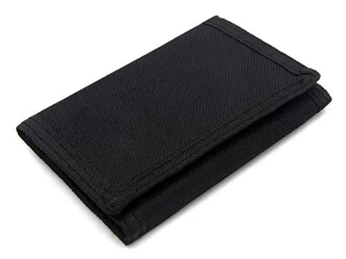 AI-DEE RFID Trifold Canvas Wallet for Kids - Black | High Capacity, RFID Protected, Waterproof thumbnail 1