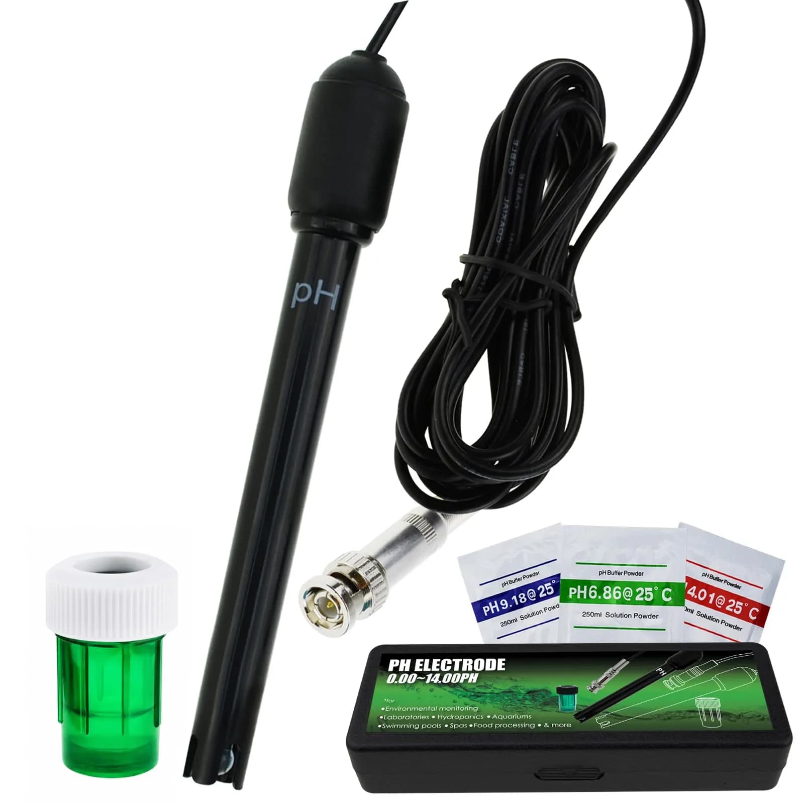DANOPLUS Long Body pH Electrode with BNC Socket 300cm Cable | Precise pH Measurement for Lab & Field