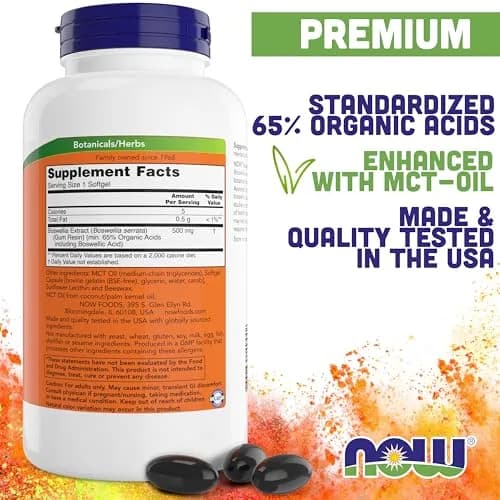 NOW Boswellia Serrata Extract 500 mg | Herbal Supplement for Joint Support & Inflammation (70-120 chars) thumbnail 2