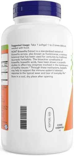 NOW Boswellia Serrata Extract 500 mg | Herbal Supplement for Joint Support & Inflammation (70-120 chars) thumbnail 3