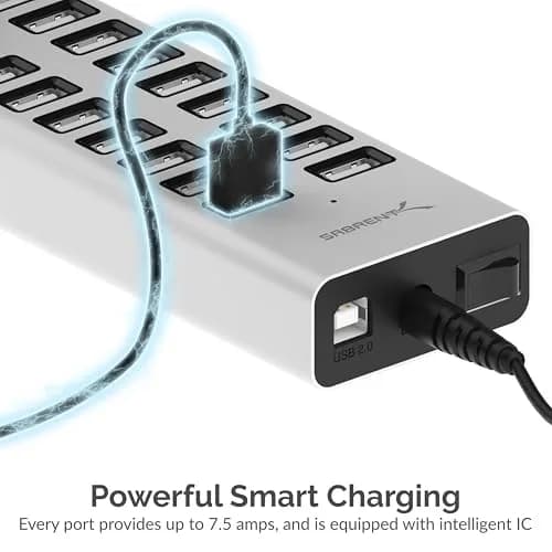 SABRENT 90W 20-Port USB 2.0 Charging Station | Multiport Hub for Devices thumbnail 5