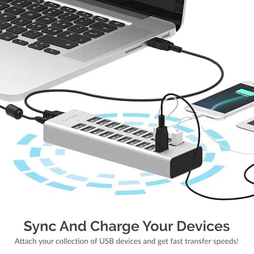 SABRENT 90W 20-Port USB 2.0 Charging Station | Multiport Hub for Devices thumbnail 6