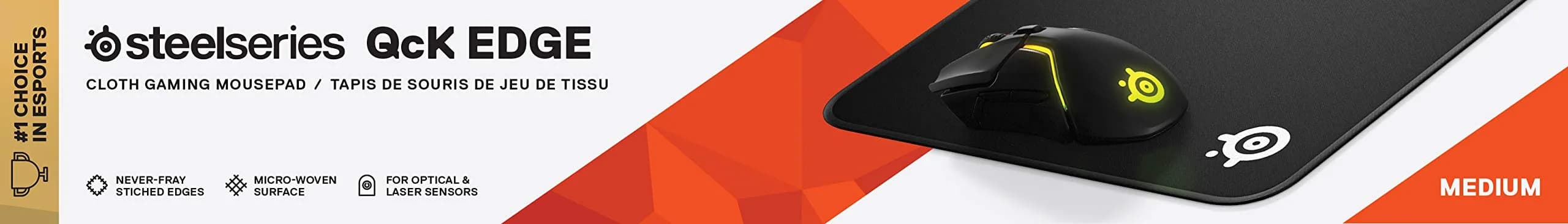 SteelSeries QcK Large Stitched Edge Gaming Mouse Pad, Black | Optimized for Gaming Sensors thumbnail 8