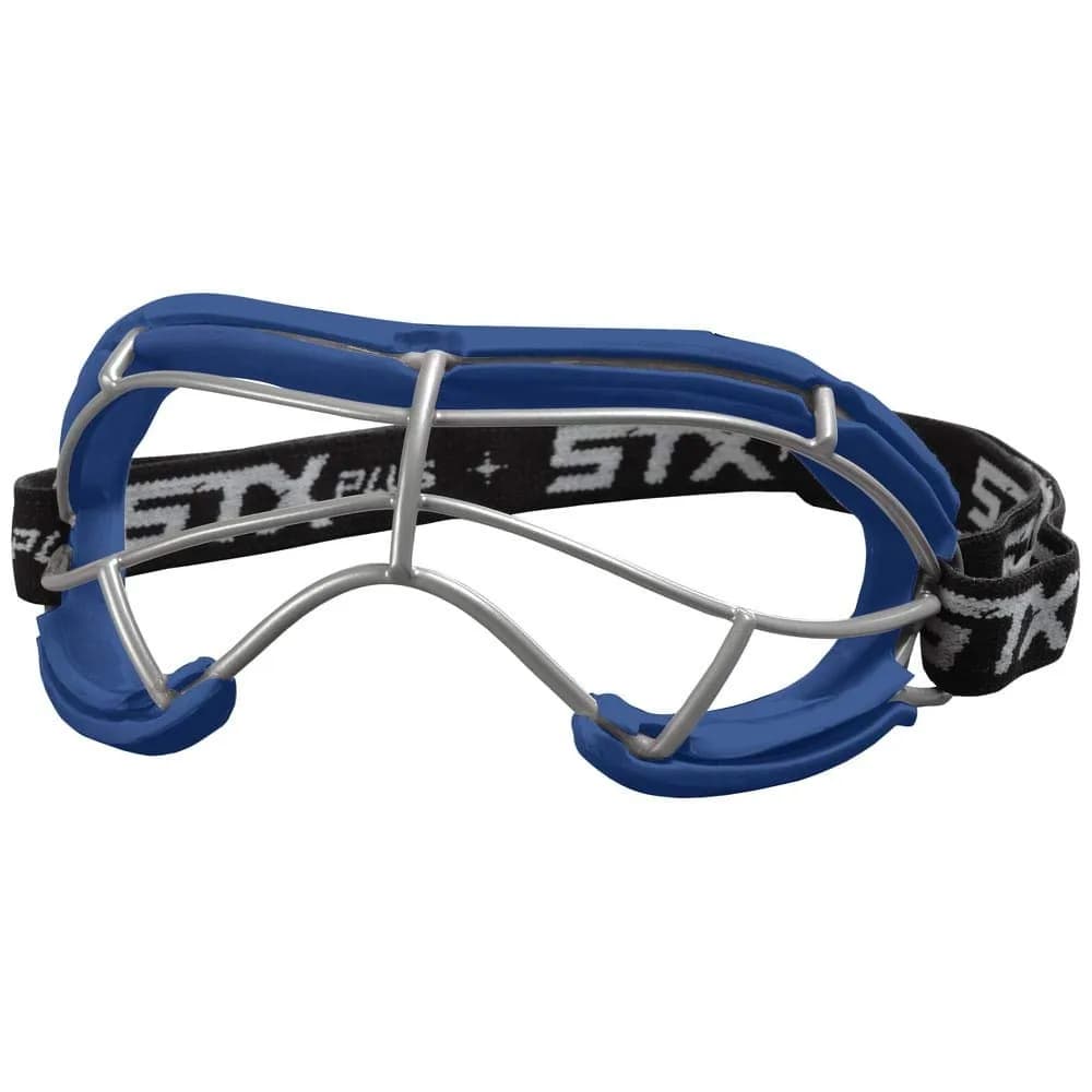 STX 4Sight+ S Adult Lacrosse Goggles Royal | SEI Certified for Women's Lacrosse