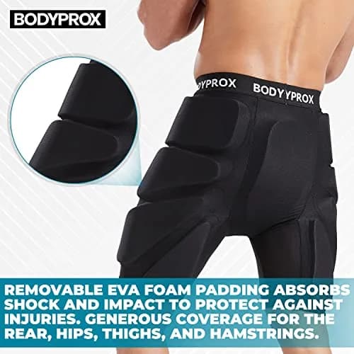 Bodyprox Impact Protection Gear Extra Small Black | Lightweight, Breathable Skate Shorts thumbnail 5
