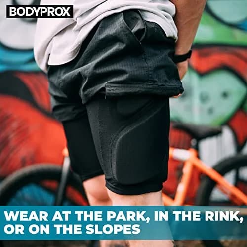 Bodyprox Impact Protection Gear Extra Small Black | Lightweight, Breathable Skate Shorts thumbnail 6
