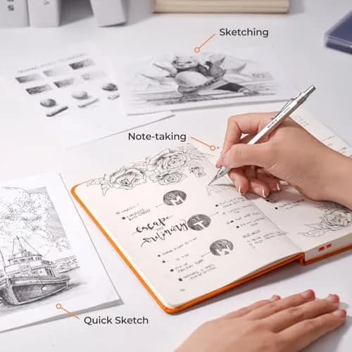 Nicpro MP1000 Series Metal Mechanical Pencil Set 0.5mm & 0.7mm with Case | Full Metal Body, 96PCS Lead Refills, Comfortable Grip thumbnail 6