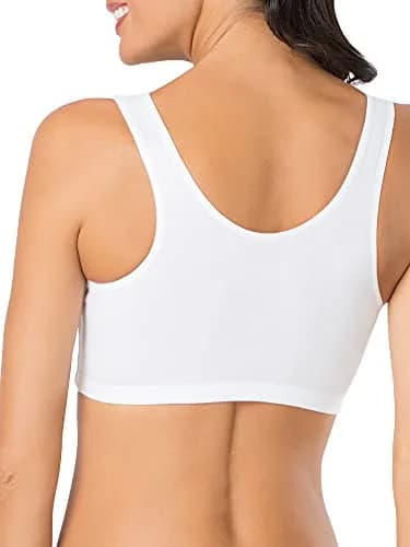 Fruit of the Loom Womens Built Up Tank Style Sports Bra, Mint Chip/White/Grey Heather, 44 US | Cotton Comfort for Low-Impact Activities thumbnail 5