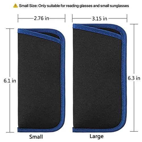 TRIUMPH VISION 3 Pack Reading Glasses Pouch Soft Case Eyeglass Sleeve Slim | Lightweight Neoprene for Small Sunglasses & Reading Glasses thumbnail 2