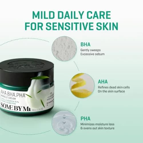 SOME BY MI AHA BHA PHA Miracle Cream 60ml (2.02 Fl Oz) | Mild Refining & Centella Face Moisturizer thumbnail 2