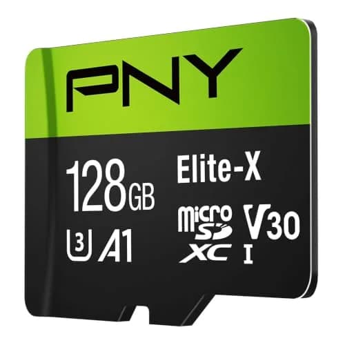PNY 128GB Elite-X microSDXC Flash Memory Card | U3 V30 A1 Class 10 for 4K HD & App Performance thumbnail 1