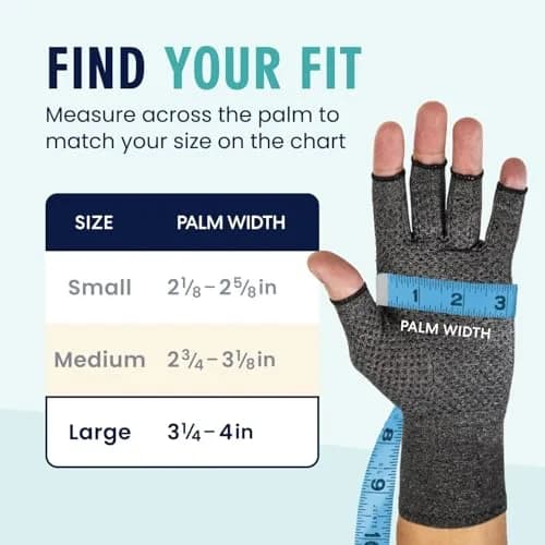 Dr. Frederick's Original Grippy Compression Gloves, Fingerless, L | Targeted Arthritis & Support thumbnail 5