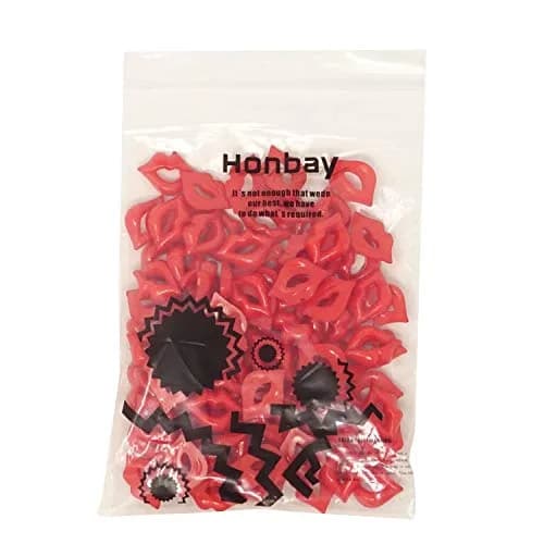 Honbay 100PCS DIY Lip Charm Accessories Acrylic Flatback Red 2x1.5cm | Perfect for Arts & Jewelry thumbnail 8