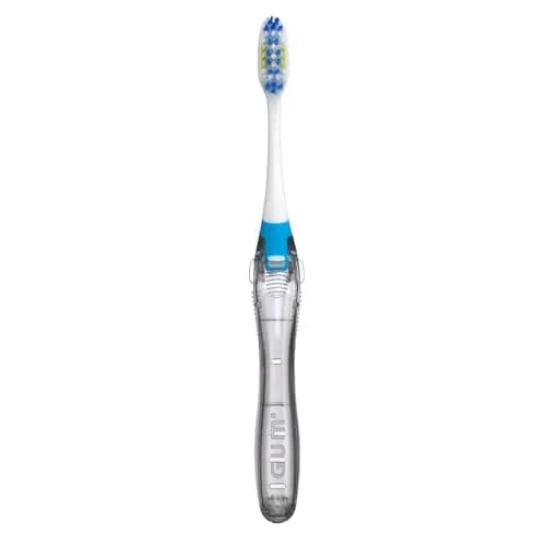 GUM Folding Travel Toothbrush 12 Count (Pack of 6) | Hygienic Tri-Fold Design with Tongue Cleaner thumbnail 2