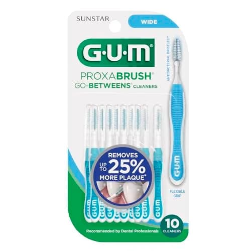 GUM Proxabrush Go-Betweens Wide Interdental Brushes 60 Count (6 Pack) | Clinically Designed for Braces & Implants thumbnail 8