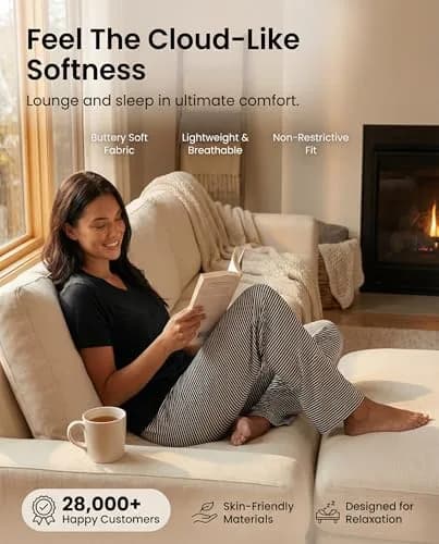 Real Essentials Women's Pajama Sets Short Sleeve | Comfy, Silky, Lightweight (95% Polyester, 5% Spandex) thumbnail 4