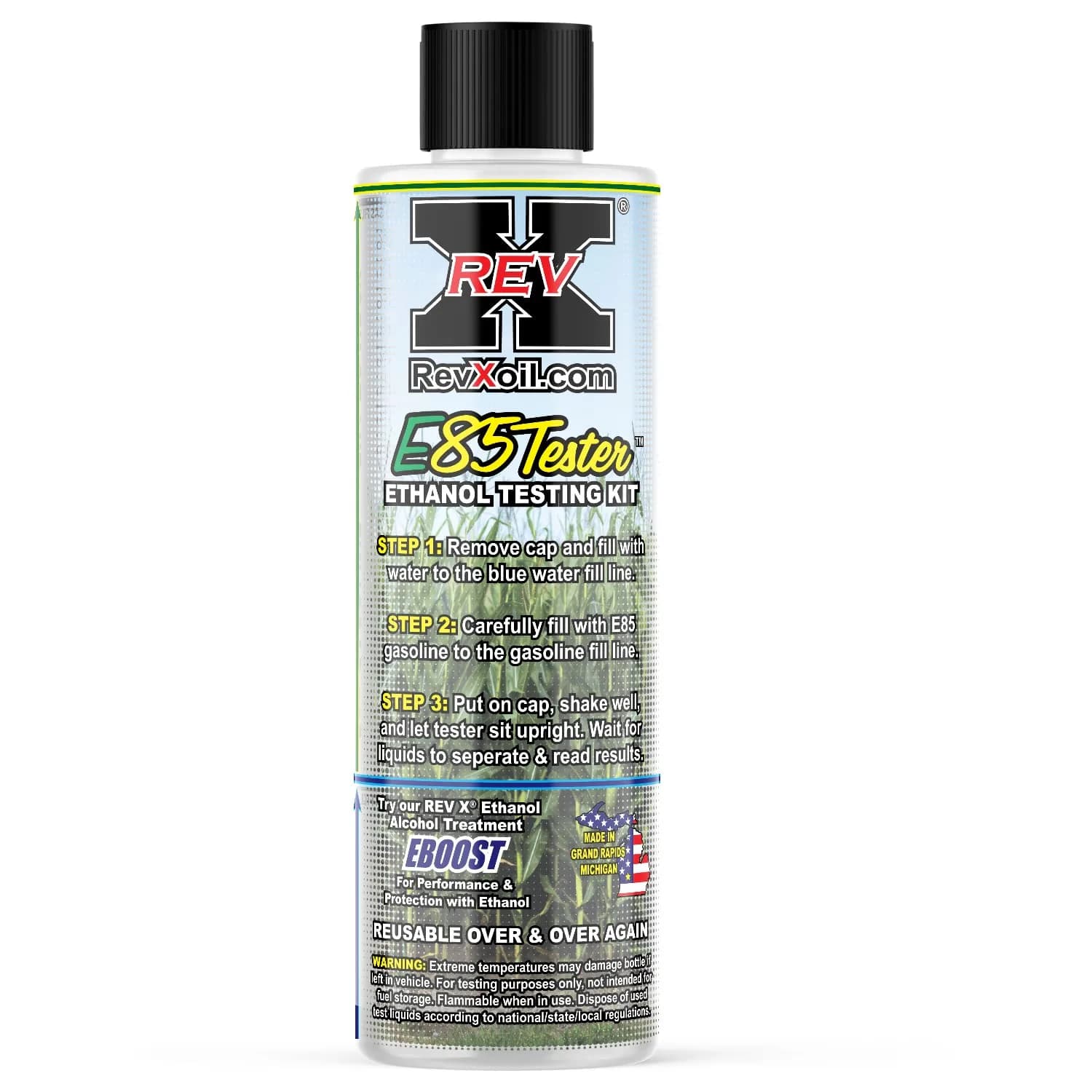 REV-X E85 Testing Kit - Corn Field Edition - Reusable Ethanol Gasoline Test Kit | Ethanol Water Content Measurement