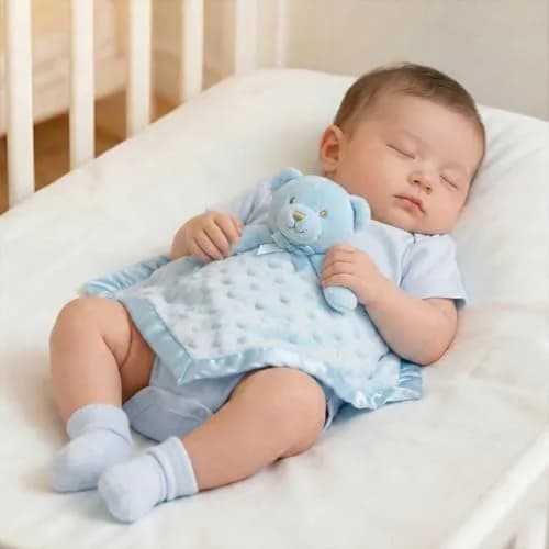 Pro Goleem Blue Teddy Bear Lovey Security Blanket 40cm x 40cm (16"x16") | Soft Lovie for Newborns & Toddlers thumbnail 6