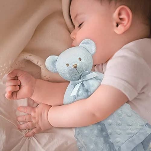 Pro Goleem Blue Teddy Bear Lovey Security Blanket 40cm x 40cm (16"x16") | Soft Lovie for Newborns & Toddlers thumbnail 2