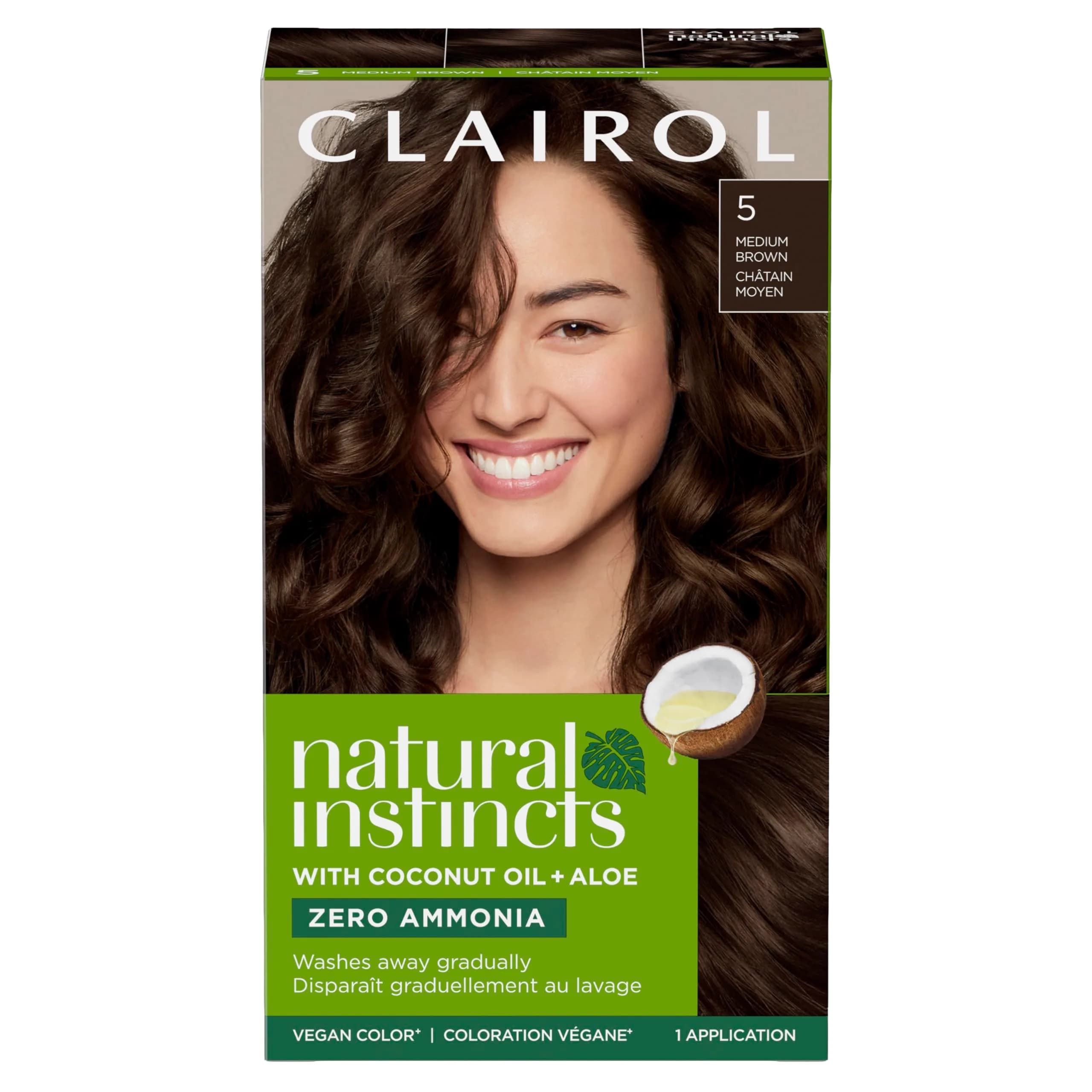 Clairol Natural Instincts Demi-Permanent Hair Dye 6BZ Light Caramel Brown 525ml (17.55 Fl Oz) | Ammonia-Free Vegan Hair Color — Medium Brown