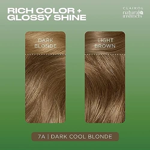 Clairol Natural Instincts Demi-Permanent Hair Dye 7A Dark Cool Blonde 163 ml (5.53 Fl Oz) | Ammonia-Free Vegan Color with Coconut Oil & Aloe thumbnail 4